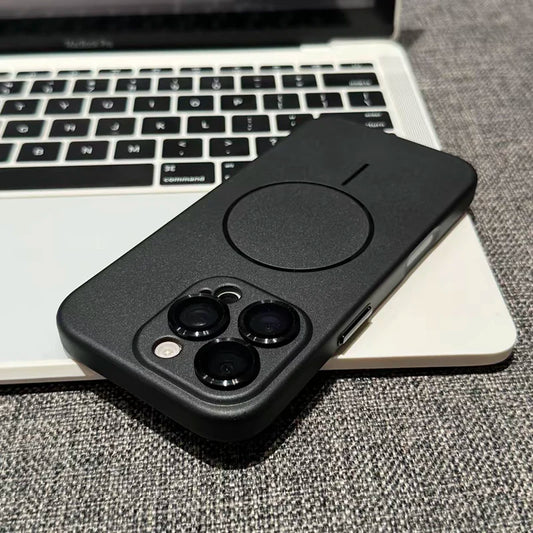 غطاء مغناطيسي من السيليكون الناعم لهاتف iPhone مع حماية كاملة للكاميرا